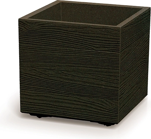 Macetero de plástico Madera Square Eco Wood 38,5 × 38,5 × 37 cm, color café