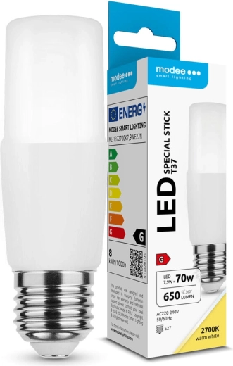 Bombilla LED Modee Lighting Stick T37 E27 7,9 W 650 lm blanco cálido