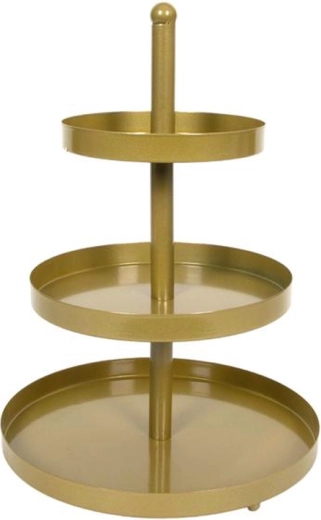 Etáger metálico para dulces de 3 niveles dorado