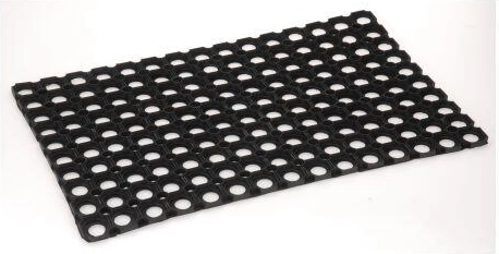 Felpudo de goma perforado 40 × 60 cm, negro
