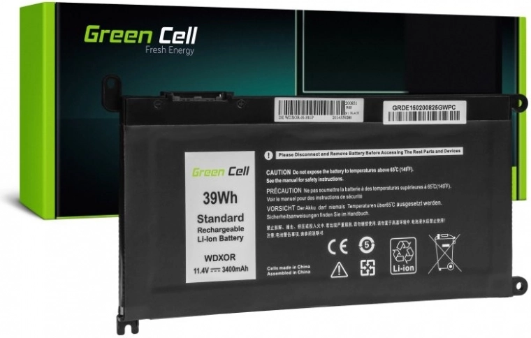 Batería Green Cell para Dell WDXOR 11,4 V 3400 mAh