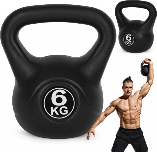Kettlebell 6 kg MODERNHOME – kettlebell de plástico para fuerza y condición física