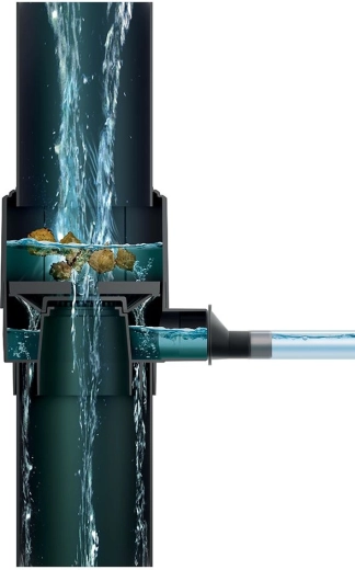 Flujo continuo de agua y separación eficaz de impurezas