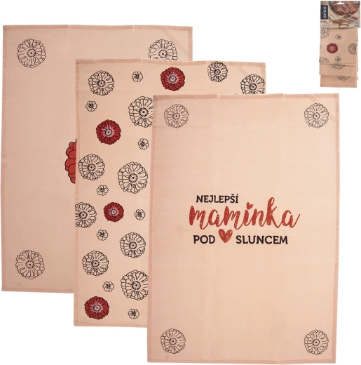 Paños de cocina de algodón «Nejlepší maminka» (3 uds.)
