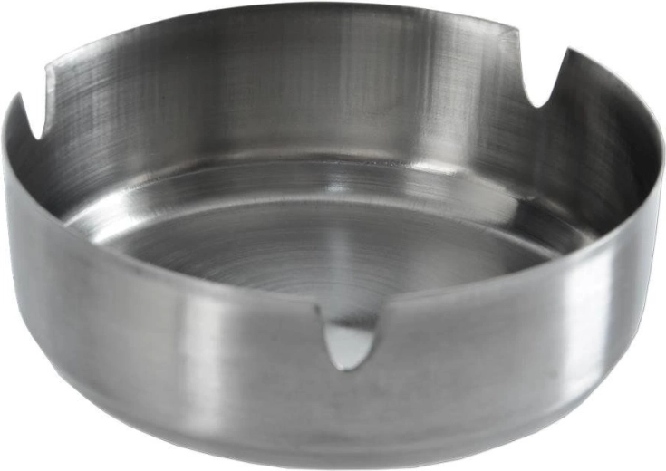 Cenicero redondo de acero inoxidable de 10 cm