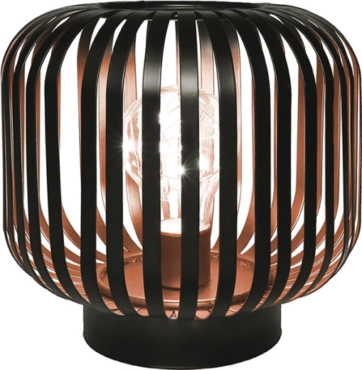 Solight linterna ovalada de metal con micro LED, luz blanca cálida, color cobre
