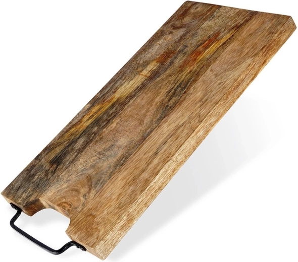 Tabla de madera para cortar y servir 44 × 19 cm de madera de mango