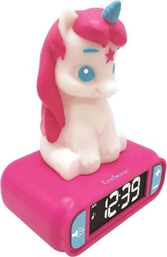 Despertador con luz nocturna 3D de unicornio