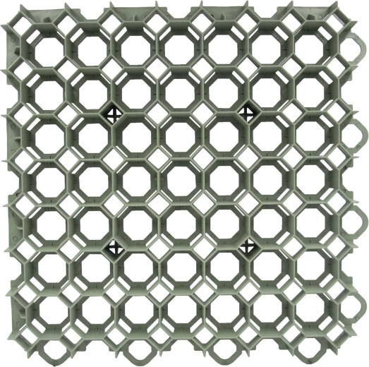 Baldosa para césped 49 × 49 × 4 cm verde de plástico reciclado