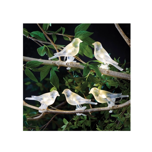Pajaritos decorativos con luz blanco cálido