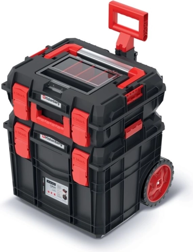Juego de maletines para herramientas con ruedas C Block Pro/Alu Log, negro