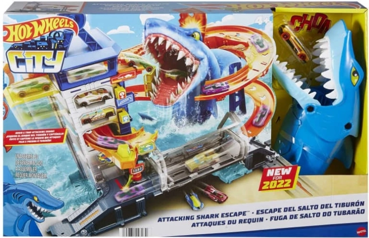 Hot Wheels City puerto – ataque del tiburón, set de juego