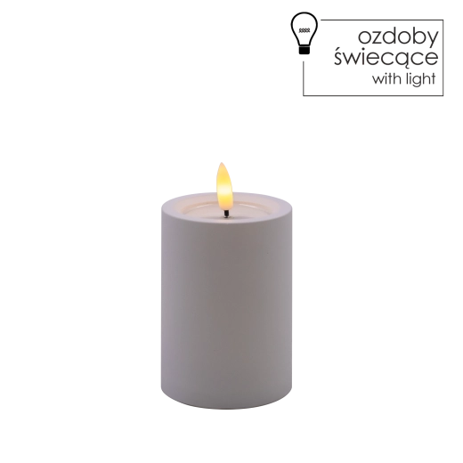 Vela LED blanca 7 × 10 cm con llama parpadeante