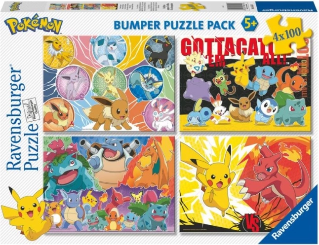 Puzzle Pokémon 4x100 piezas