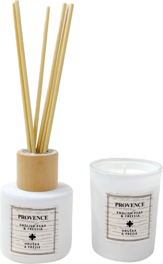 Set de regalo Pera y fresia PROVENCE – vela y difusor