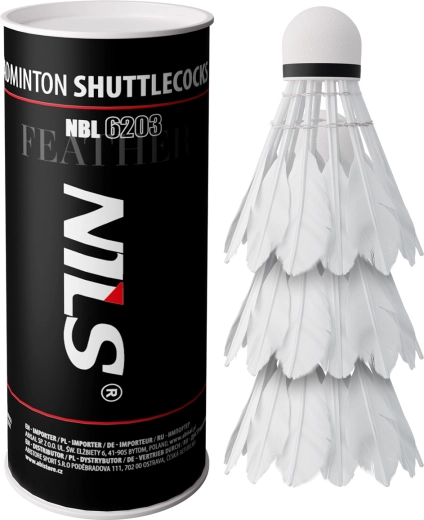 Volantes de bádminton de plumas Nils NBL6203, 3 uds.