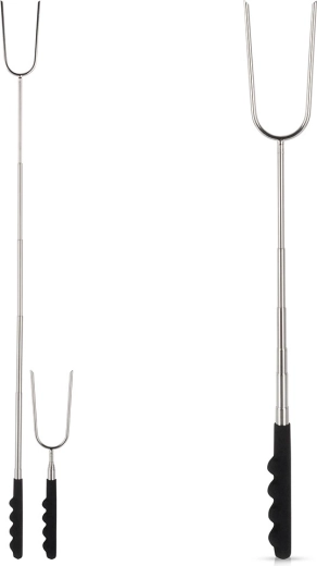 Tenedor telescópico para asar de acero inoxidable 24–72 cm