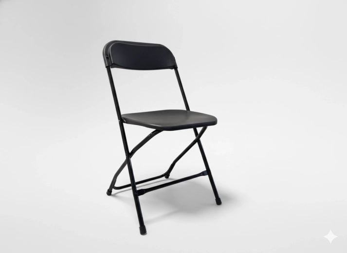 Silla plegable de catering, negra