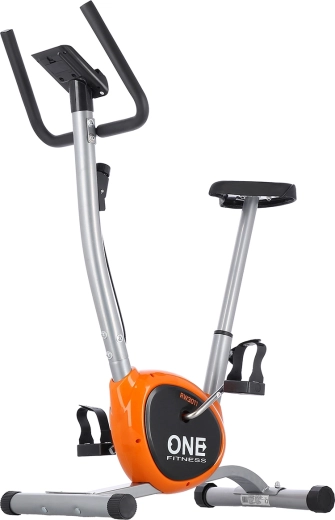 Bicicleta estática mecánica ONE Fitness RW3011, plateado‑naranja