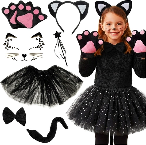 Disfraz infantil de gata Kruzzel negro 7 en 1