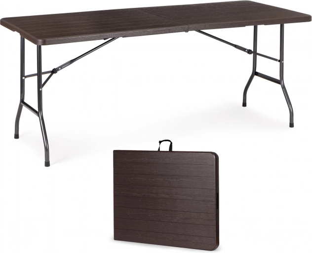 Mesa de catering plegable banquetera de jardín 180 cm, marrón MODERNHOME