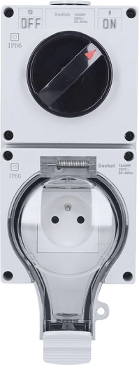 Toma de corriente exterior Solight IP66 con interruptor