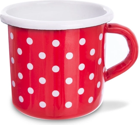 Taza esmaltada Orion Tečka roja con lunares 400 ml