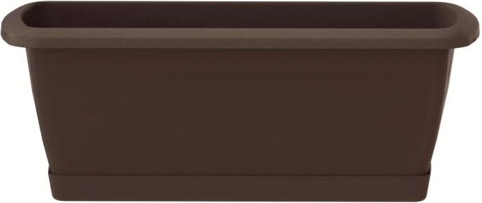 Jardinera con plato Respana Set 49 cm marrón
