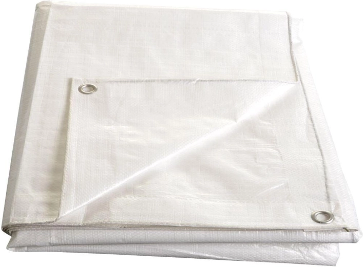 Lona blanca laminada con ojales 4 × 5 m, 140 g/m²
