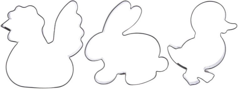 Set de cortadores de acero inoxidable Pascua 6 cm, 3 uds.