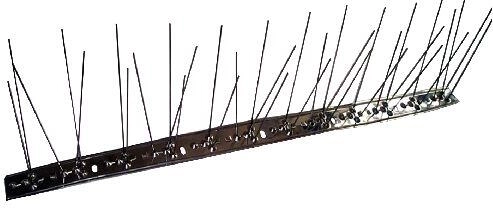Púas protectoras antipalomas de acero inoxidable 50 × 10 cm, 36 púas