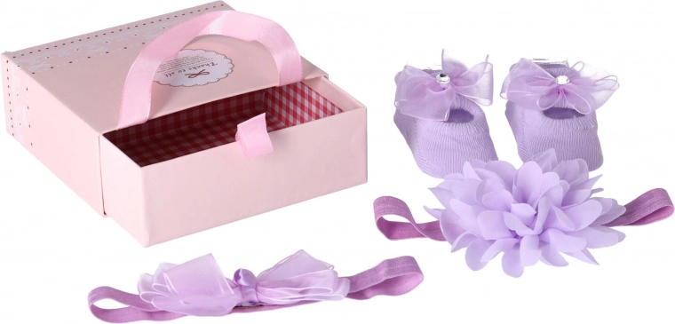 Set de regalo para recién nacido - morado