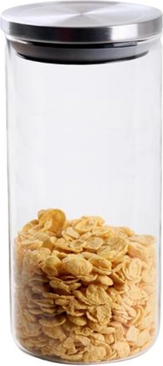 Tarro de vidrio con tapa de acero inoxidable TORO 1,5 l de vidrio de borosilicato