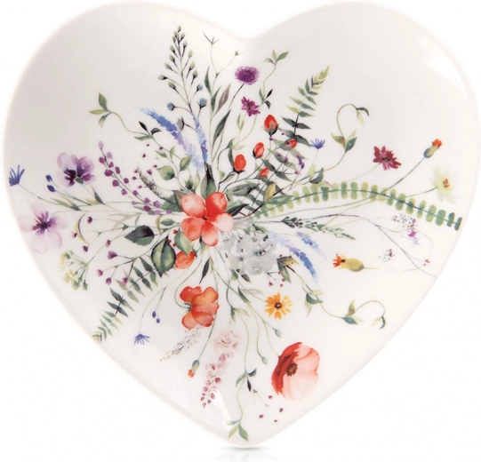Plato de postre de porcelana con forma de corazón Maki 17,5 × 17 cm