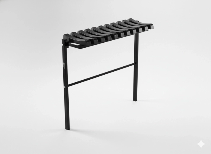 Banco plegable para cementerio de 68 cm – acero negro