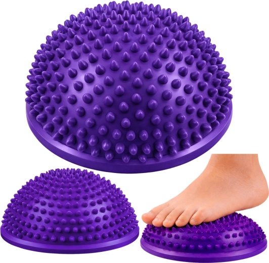 Semiesfera para ejercicios de equilibrio y masaje de pies, morada 16 cm