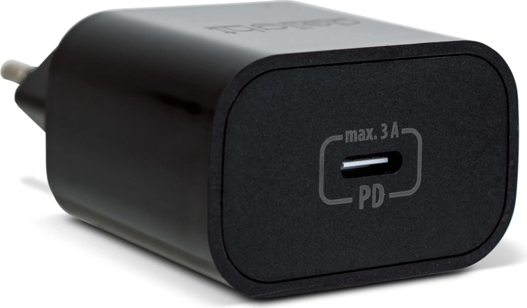 Cargador de red USB-C PD de 20 W negro