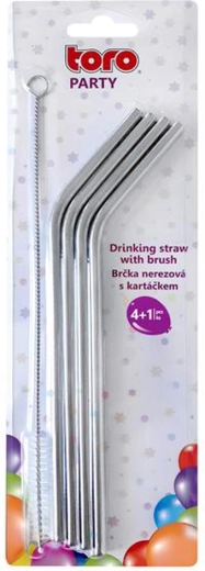 Pajitas de acero inoxidable eco set 4 uds + cepillo de limpieza