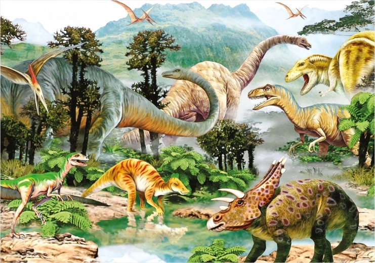 Puzzle Dino vida de los dinosaurios 100 piezas XL