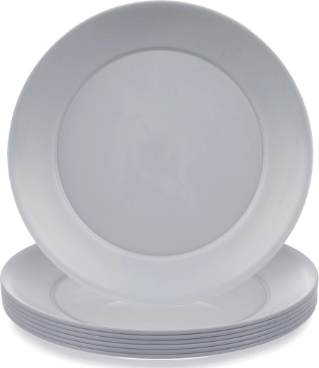 Platos llanos de plástico Sandy 23,5 cm – set de 6 uds