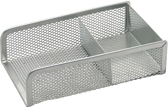 Soporte metálico para notas y clips, plateado