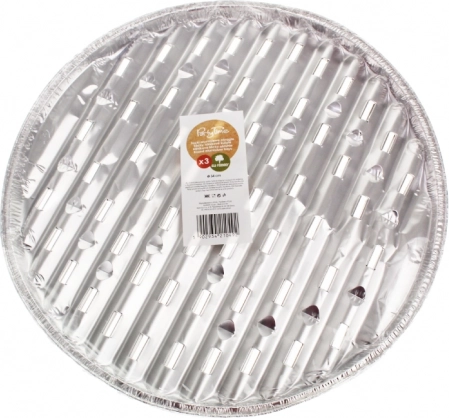 Bandejas de aluminio para barbacoa redondas 34 cm PARTY TIME, 3 uds