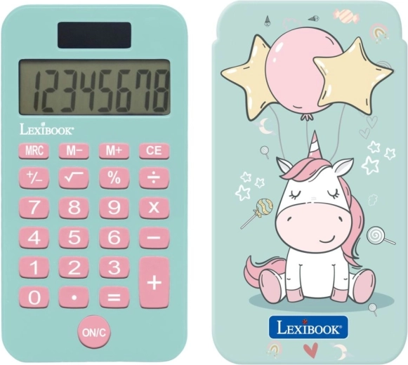 Calculadora de bolsillo con motivo de unicornio LEXIBOOK