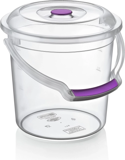 Cubo de plástico transparente con tapa 5 l