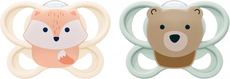 Chupete NUK Perfect Match Air para recién nacidos, FOX/BEAR, 2 uds