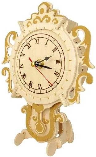 Rompecabezas 3D de madera: reloj con soporte