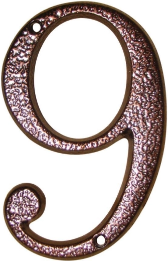 Número de casa 9, marrón, zinc