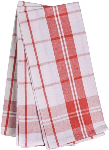 Paños de cocina Classic 50 × 70 cm, 100% algodón, rojo-blanco (set de 3 uds.)
