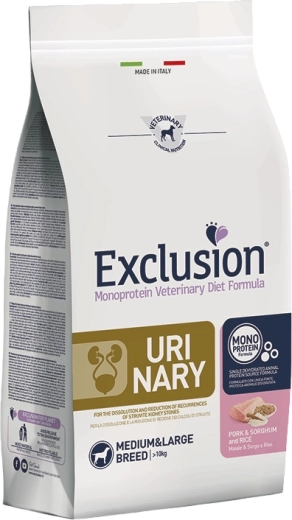 Exclusion Urinary para razas medianas y grandes, cerdo con sorgo y arroz 2 kg