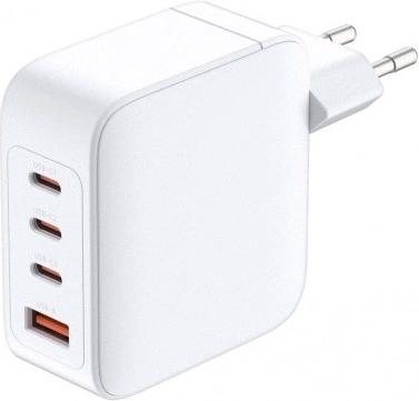 Cargador GaN de 140 W con 3× USB-C y 1× USB-A